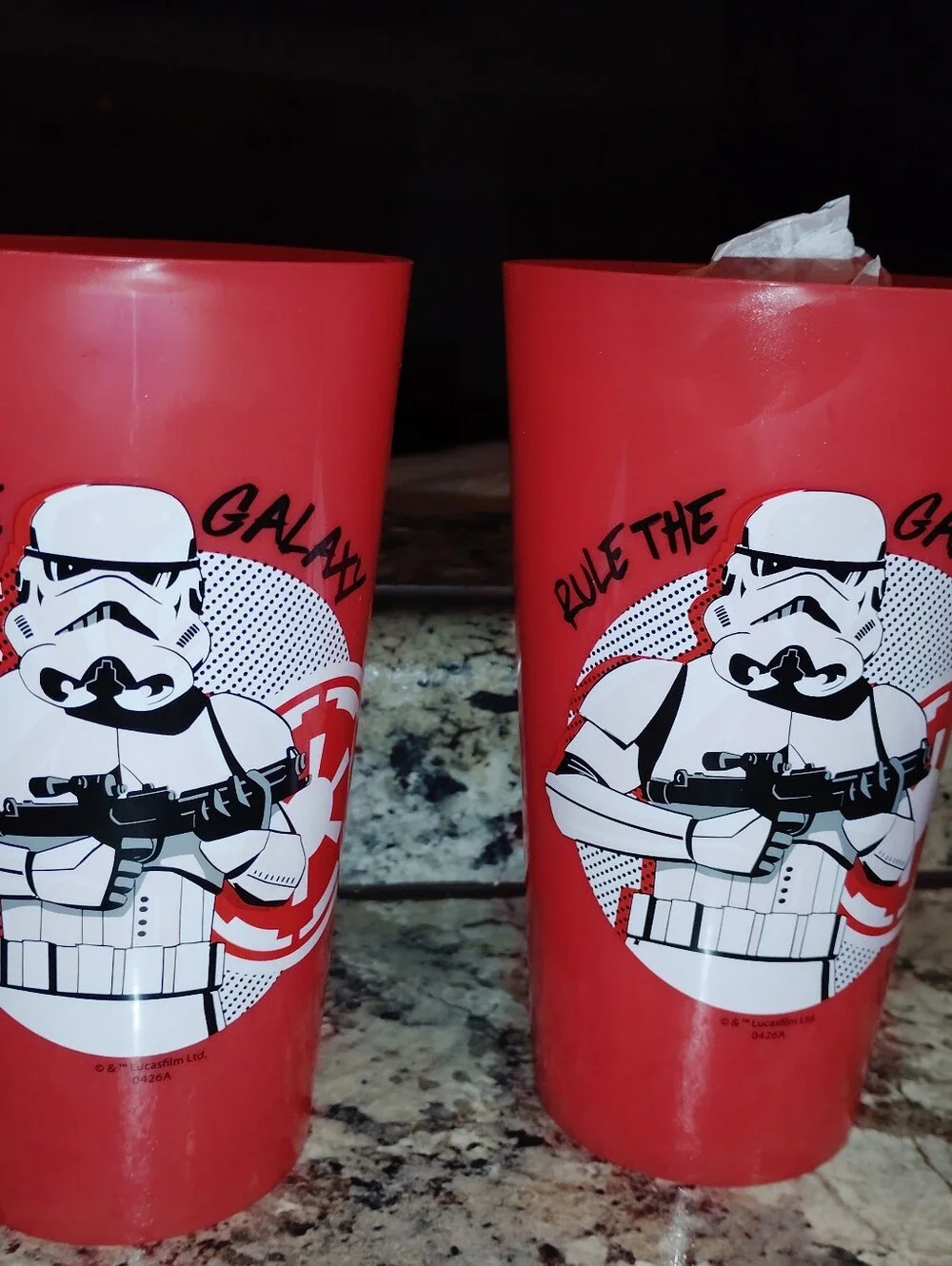 Star Wars Red Stormtrooper Plastic Tumbler - Set of 2 New